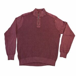 Tommy Bahama Burgundy Quarter Zip Knit Pullover Sweater XL